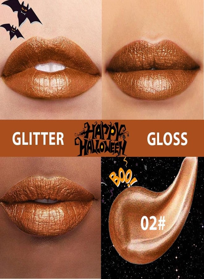 CAKAILA Golden Brown Metallic Lipstick for Women,Glitter Sparkling Liquid Lipstick,Long Lasting Waterproof Lightweight Comfortable Non-Drying Bold Dark Lip Gloss for Gothic Stage Makeup,Vegan - Image 3
